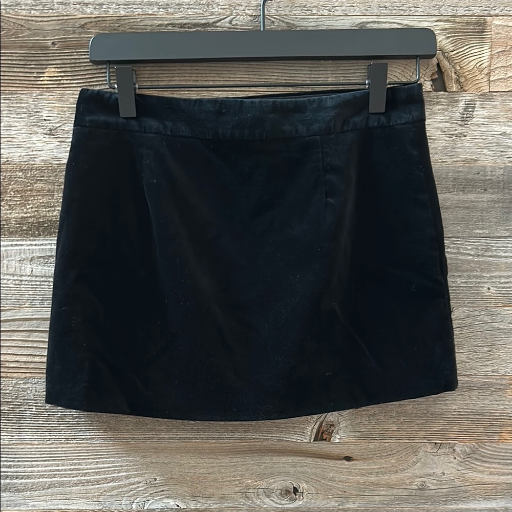 Theory Black Velvet Mini A Line Skirt Size 0 - Picture 2 of 8